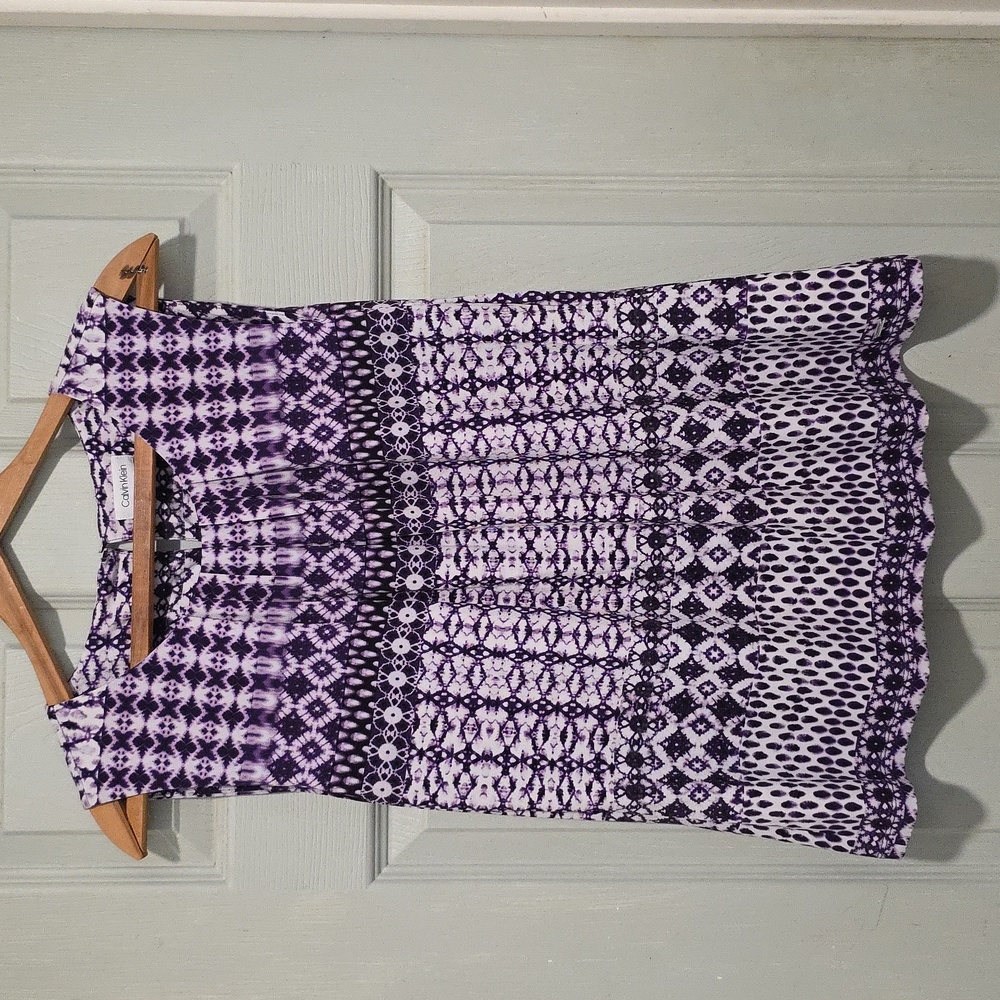 Calvin Klein Pleat Neck Cami sleeveless blouse size L